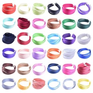 10 stks/partij Plain 10 MM Satijnen Hoofdband Meisjes Stof Bedekt Hars Haarbanden Plastic Hoofdbanden Kinderen Elastiekjes Haaraccessoires - AliExpress 200000297