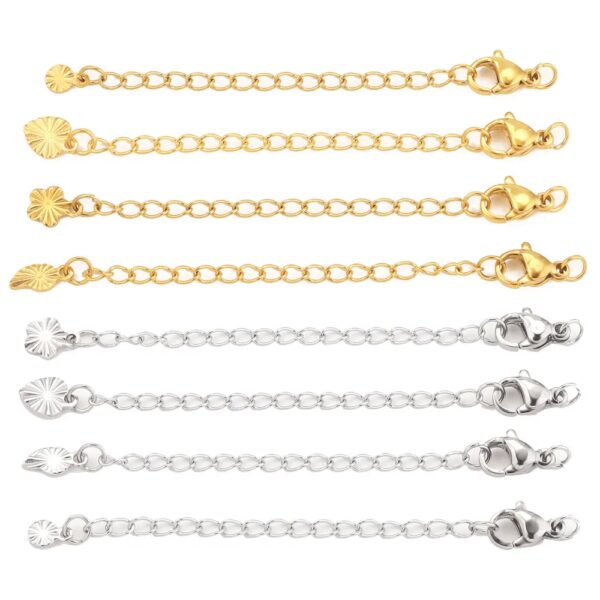 10 stuks roestvrijstalen verlenging verlengde staartkettingen met kreeftsluitingen voor armband ketting DIY sieraden maken benodigdheden - AliExpress 36
