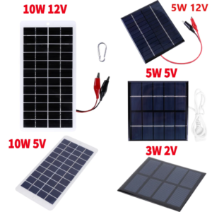 10W Batterijlader Met Karabijnhaak 12V Zonne-Batterij Oplader Polysilicium Cellen Power Bank Draagbaar Voor Buitenlamp Pomp - AliExpress 44