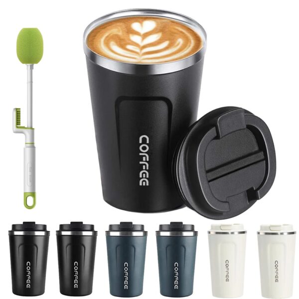 12OZ/17OZ Geïsoleerde Koffie Reismok Dubbelwandige Rvs Herbruikbare Koffie Tumbler met Lekvrij Deksel voor Ho - AliExpress 15