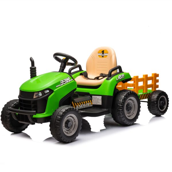12V Kinderen Rijden Op Elektrische Tractor W/Ouders Controle, 2wd Lossen Trailer, Bluetooth, Muziek, Instelbaar Volume & Snelheid, Anti-Slip Band - AliExpress 26