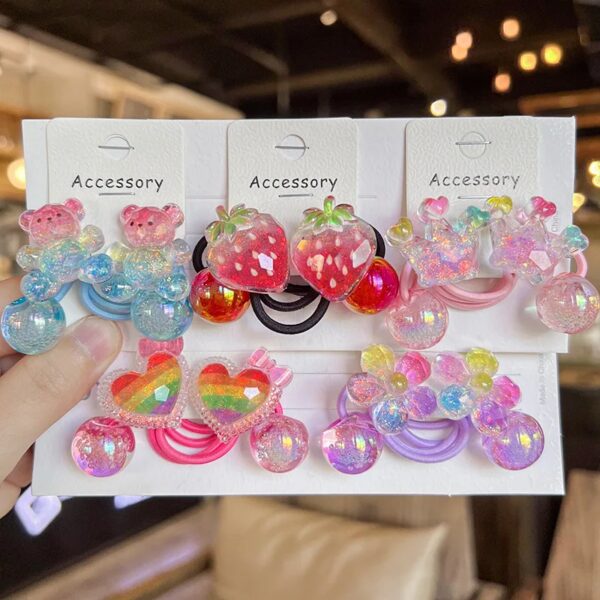 2 STUKS Nieuwe Mooie Kleurrijke Kroon Beer Meisjes Elastische Haarbanden Haaraccessoires Kinderen Haarbanden Baby Hoofddeksels - AliExpress 200000297