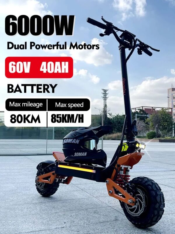2024 Nieuwe 6000W 60V 40V Dual-Motor Elektrische Scooter Dubbele Vering Schokabsorptie Maximale Snelheid 95 Km/h 11 Inch Off-Road Banden - AliExpress 18