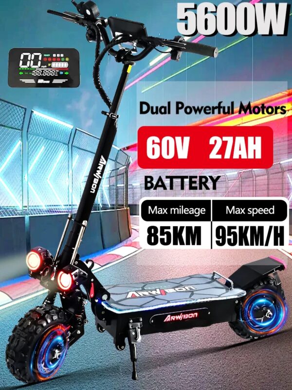 2025 Eu Nieuwe 5600W Dual Motor 60V Elektrische Scooter Max Snelheid 85 Km/h Lcd Display Hydraulische Rem 11 Inch Banden Opvouwbaar Escooter 0 - AliExpress 18