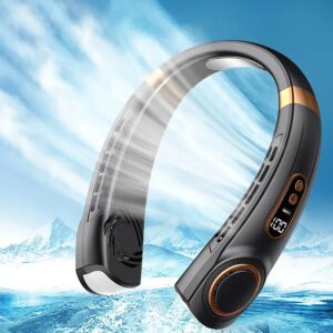 2025 Mini hangende nekventilator Draagbare bladloze nekventilator Luchtkoeler Digitaal display Oplaadbare airconditioner nekventilator - AliExpress