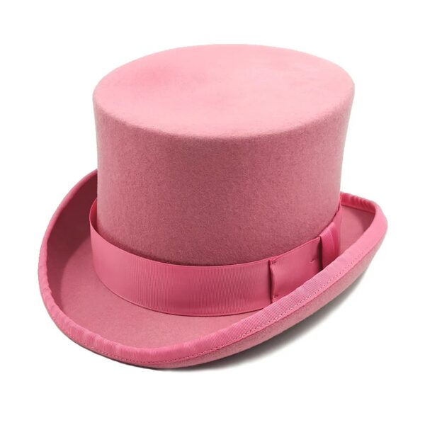 2025 Roze en Paarse Hoge Hoge Hoge Hoed Goochelaar Hoge Hoed Britse Zwarte Jazz Hoge Hoeden Mannelijke En Vrouwelijke Hof Gentleman Platte Vilten Hoed - AliExpress 200000297