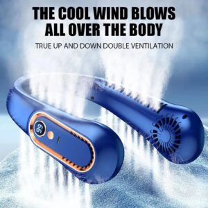3000 mAh hangende nekventilator draagbare bladloze mini-USB oplaadbare mute LED digitaal display elektrische ventilator zomerluchtkoeler nieuw - AliExpress 6