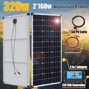 300w 320W 160W Lichtgewicht Zonnepaneel Aluminium Frame 12V Batterij Camper Oplader Kit Fotovoltaïsche Paneelsysteem Voor Thuis Balkon Rv 220v 1000w - AliExpress 44