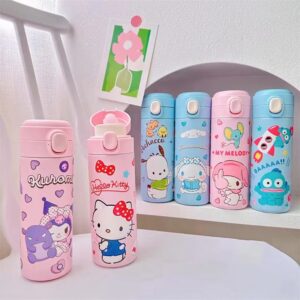 420 ml mini thermoskan koffiekopje cartoon patroon dubbellaags roestvrijstalen waterfles buiten student meisje cadeau waterbeker - AliExpress 15