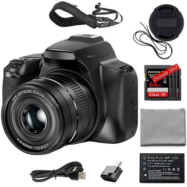 4K Professionele Video Slr Camera 64mp Vlog Digitale Camera Voor Youtube Livestream Webcam 10x Optische Zoom Fotografie Camcorder - AliExpress