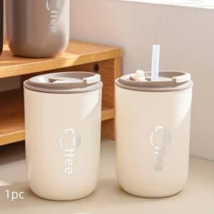 500 ml dubbelwandige roestvrijstalen thermosbekers met rietje geïsoleerde thermische mok thermosflessen koffie reizen drankjes waterfles - AliExpress 15