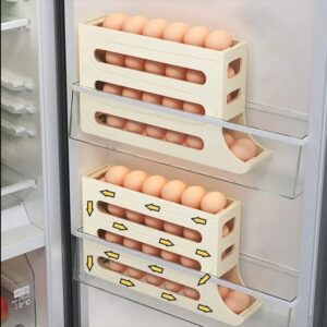 Automatische Scrolling Eierrek Houder Opbergdoos Eiermand Voedselcontainers Eierdoos Houder Koelkast Organizer - AliExpress 15