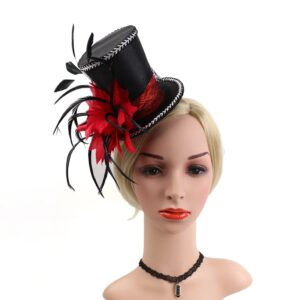 Bruiloft bruids mini hoge hoed jaren '20 veren tovenaar met clips hoofddeksels - AliExpress 200000297