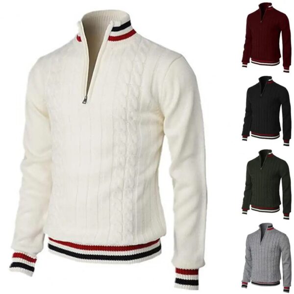 Coltrui Lange Mouwen Rits Kraag Trui Heren Lente Herfst Patchwork Kleur Twist Trui Jumper Streetwear - AliExpress 200000343