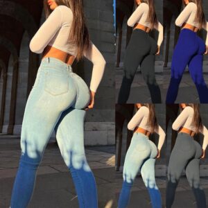 Dames Jeans Mid Taille Stretch Skinny Denim Broek 2023 Blauwe Retro Gewassen Elastische Slanke Potloodbroek - AliExpress 200000345