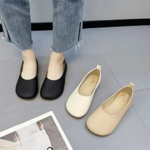 Dames Slip Op Leren Loafers Lente Herfst Mode Balletschoenen Dames Casual Ronde Neus Schattige Flats Verpleegster Schoenen Sneakers - AliExpress 322