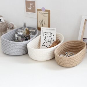 Desktop Diversen Mand Opbergdoos Handgeweven Mand Kinderspeelgoed Organisator Kantoorbenodigdheden Cosmetica Snackzakje Accessoires - AliExpress 15