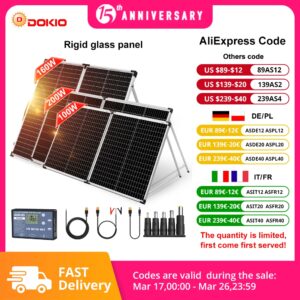 Dokio 100W 160W 200W Opvouwbare Zonnepaneel China 10A/20A 12V Controller Opvouwbare Zonnepaneel mobiele/System Charger Zonnepaneel - AliExpress 44