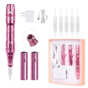 Draadloze Permanente Make-Up Machine Kit Micropigmentatie Microblading Pen Wenkbrauw Tattoo Kit Met 2 Batterij 5 Stuks Cartridge Naald - AliExpress 66