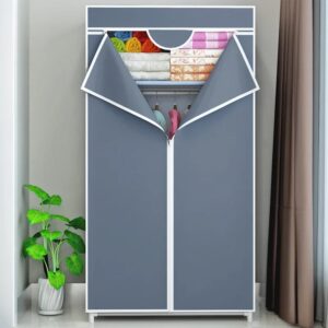 Draagbare kast Grote kledingkast met 6-planken Kledingorganizer met ophangstangen Kledingkast met zijvakken Kleding - AliExpress 1503