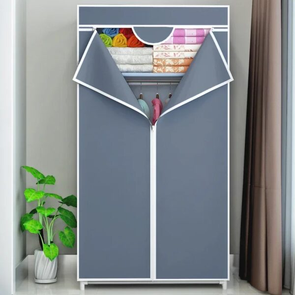 Draagbare kast Grote kledingkast met 6-planken Kledingorganizer met ophangstangen Kledingkast met zijvakken Kleding - AliExpress 1503