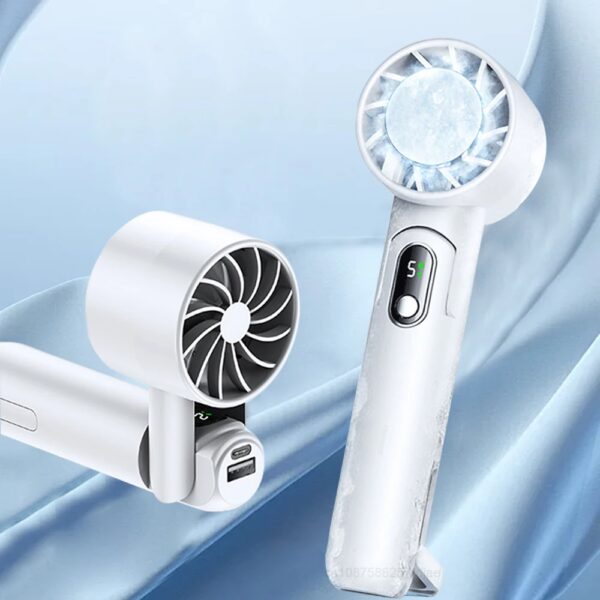 Draagbare ventilator Mini draagbare turboventilator met halfgeleiderkoeling Ijskoelventilator 4000 mAh USB oplaadbare hangende nekventilator - AliExpress 6
