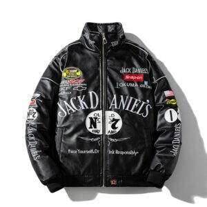 Gewatteerde zware PU-leren jas Heren Borduren Motorjas Letter Patchwork Mannelijke bovenkleding Lente Winter - AliExpress 200000343