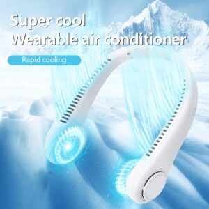 Hangende nekventilator Handige kleine ventilator kan vrij worden aangepast Mini Klein USB-opladen Bladloos Grote wind Hangende nek buitenshuis - AliExpress 6