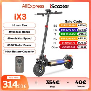 Iscooter Ix3 800W Krachtige Elektrische Scooter 40Km Bereik 10Inch Off-Road Band Elektrische Kick Scooter 10ah 40 Km/h Scooter Voor Volwassenen - AliExpress 18