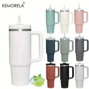 KEMORELA 30 & 40 oz Beker Met Handvat Deksel Stro 887/1182 ML Rvs Waterfles Vacuüm Thermos cup Reizen Auto Koffiemok - AliExpress 15