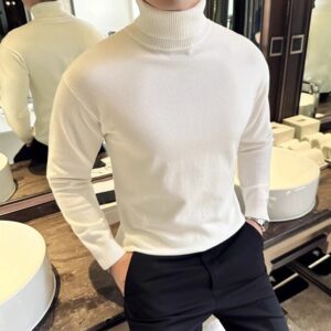 Koreaanse mode herfst winter truien heren truien fleece coltrui gebreid sweatshirt warme dieptepunt shirts - AliExpress 200000343