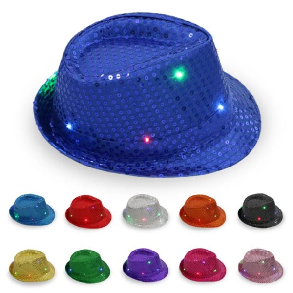 Lichtgevende Jazzhoed voor volwassenen 9-lantaarn Stage Performance Lichtgevende Jazzhoed voor volwassenen Lichtgevende Led Jazzhoed Podiumhoed - AliExpress 200000297