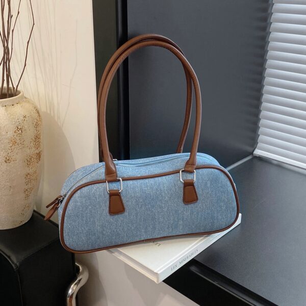 Mode-forenzentas met grote capaciteit, modieuze, bijpassende denim schoudertas voor dames, handbaguette-tas - AliExpress 1524