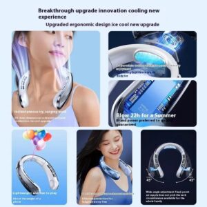 Nieuwe 100-speed Digital Display Neck Fan Wrap-around Cooling Students Outdoor Sports Draagbare Opvouwbare USB Mini Neck Kleine Ventilator - AliExpress 6