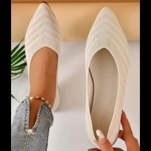 Nieuwe 2024 Puntschoen Platte Kantoor Boot Effen Kleur Gebreide Slip Op Schoenen Casual Ballet Flats Schoenen Vrouwen Loafers Zapatos De Mujer - AliExpress 322
