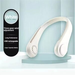 Nieuwe Mini Nekventilator Draagbare Bladeless Hangende Hals 1200mAh Oplaadbare Luchtkoeler 3 Speed Mini Zomer Sportfans - AliExpress 6