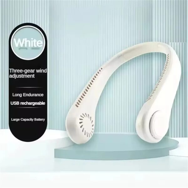 Nieuwe Mini Nekventilator Draagbare Bladeless Hangende Hals 1200mAh Oplaadbare Luchtkoeler 3 Speed Mini Zomer Sportfans - AliExpress 6