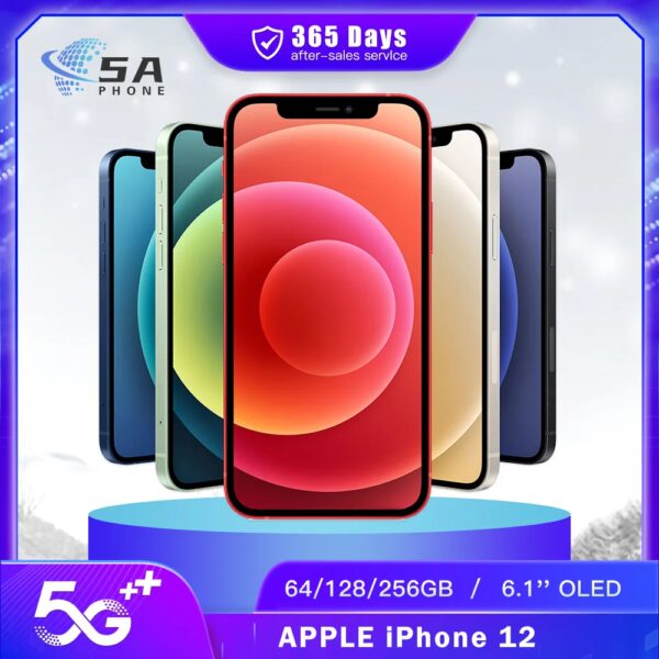 Originele ontgrendelde Apple iPhone 12 5G mobiele telefoon Face ID 64 GB/128 GB NFC 6.1