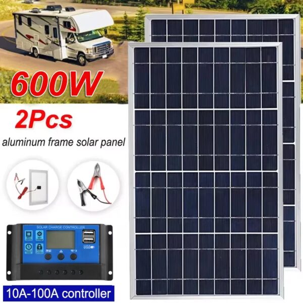 Outdoor Zonnepaneel 600W 12V Polykristallijne USB Power Draagbare Oplaadbare Zonnecel Zonnegenerator voor Home Verlichting Kamp - AliExpress 44