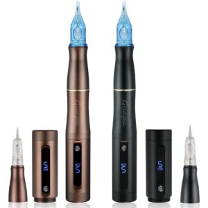 Premium roterende draadloze tattoo-machine Wenkbrauw permanente make-uppen 2 koppen tattoo-kits Gebruik universele cartridgenaalden - AliExpress 66