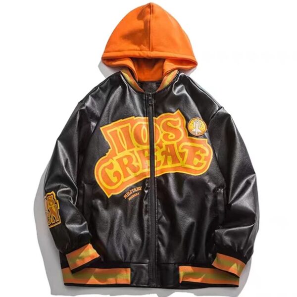 Pu Leather Bomber Jacket Mannen Y2K Hip-Hop Streetwear 2023 Losse Oversized Hooded Jassen Harajuku Bovenkleding Vrouwen Varsity Jacket - AliExpress 200000343