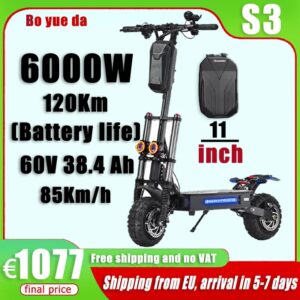 S3 Elektrische Scooter 6000W Dual Motor 60V-38Ah Batterij Topsnelheid 85 Km/h Max Bereik 120Km Opvouwbare 11Inch Banden Max Belasting 400Kg - AliExpress 18