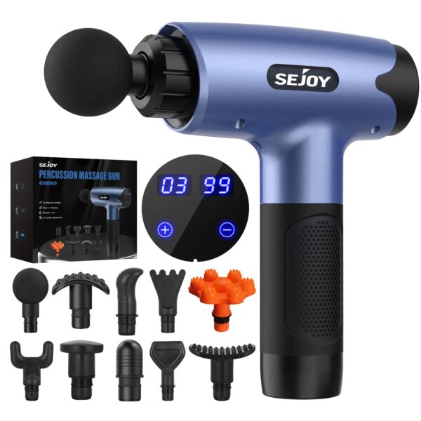 Sejoy WS-028 Fascia Gun Tissue Massager 30 snelheden Lichtgewicht lichaamsmassage met LED-touchscreen 10 vervangbare massagekoppen - AliExpress 66