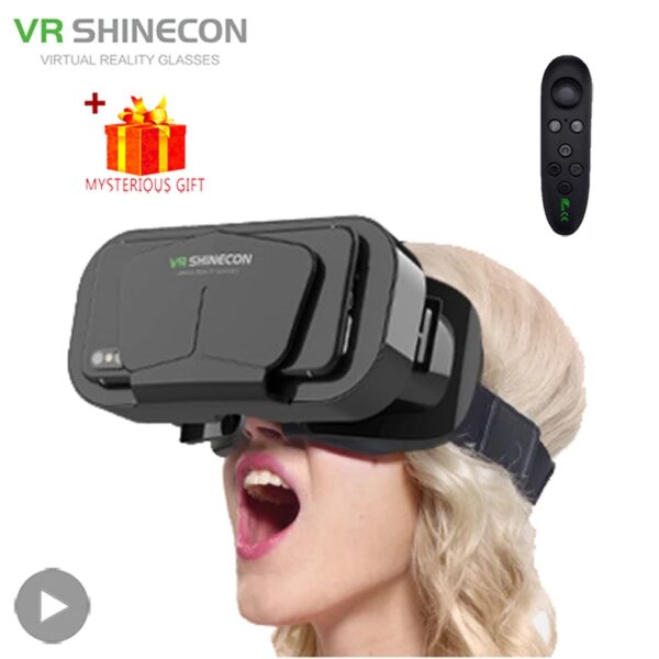 Shinecon VR-bril 3D-headset Virtual Reality-apparaten Helm Viar-lenzen Goggle voor smartphone Mobiele telefoon Smart met controller - AliExpress