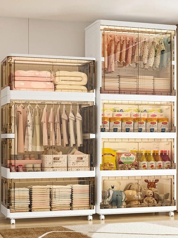 Slaapkamer Draagbare Opvouwbare Kledingkast Organizer Kleding Opvouwbare Kast Rek Voor Kleding Opvouwbare Beweegbare Opbergkast - AliExpress 1503