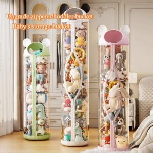 Speelgoedopbergemmer met deksel Rits Pluche poppenbak Helder Stofdicht Poppenopbergmand Transparant Speelgoed met hoge capaciteit Schikebakken - AliExpress 15