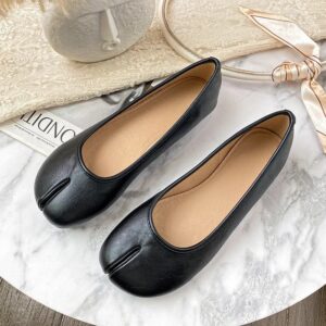 Split Teen Platte Schoenen Vrouw Casual Tabi Ninja Flats Zacht Leer Slip op Vrouw Trotters Mocassins Slippers Zachte Bodem Loafers - AliExpress 322
