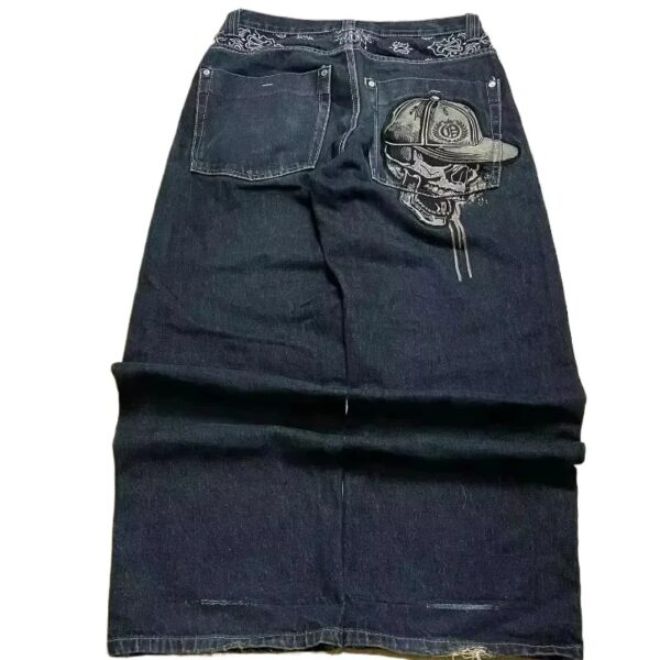Street Fashion Trend Schedel Geborduurde Jeans Vrouwen Harajuku Y2K Nieuwe Hip Hop Joker Rechte Wijde Pijpen Broek Paar Casual jeans - AliExpress 200000345