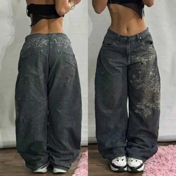 Streetwear nieuwe mode oversized print baggy jeans Y2K harajuku hiphop vintage pop gothic hoge taille wijde pijpen broek broek - AliExpress