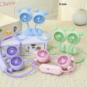 Tweekoppige hangende nekventilator, liefdevol, eenvoudig model, elke hoek verstelbaar, drie niveaus van sterke wind, neemt geen ruimte in beslag - AliExpress 6